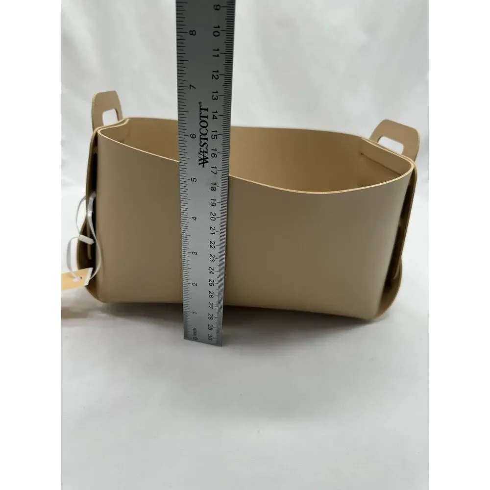 Esselle Vegan Leather Foldable Basket, Beige, Set of 4 NWT